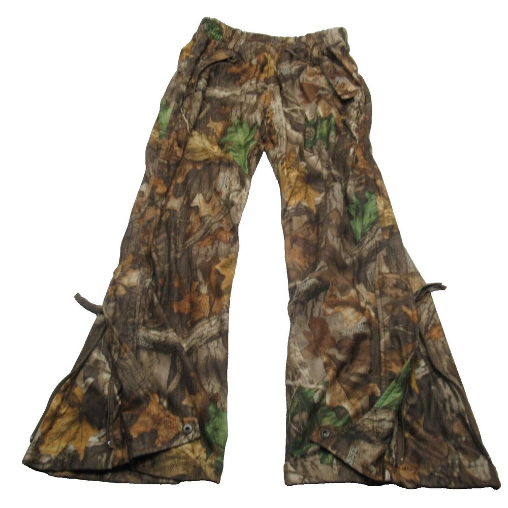 Pella Camo Pants Men Medium Flex Waterproof Button Suspenders Hunting VTG 30x31